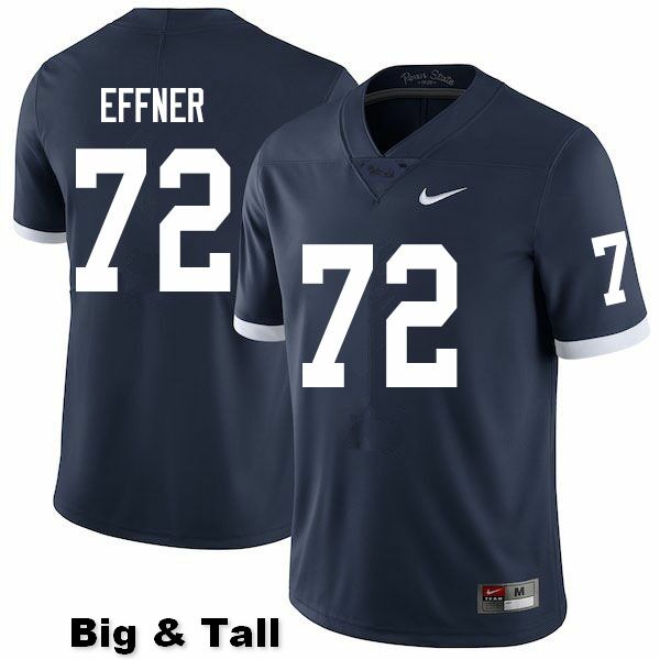 NCAA Nike Men's Penn State Nittany Lions Bryce Effner #72 College Football Authentic Throwback Big & Tall Navy Stitched Jersey ZPQ2598VF